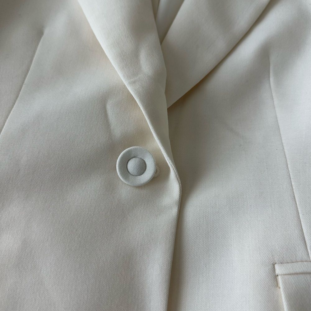 Austin Reed Cream Blazer Wool Blend Single Button Jacket Sz 8 P - Picture 2 of 8